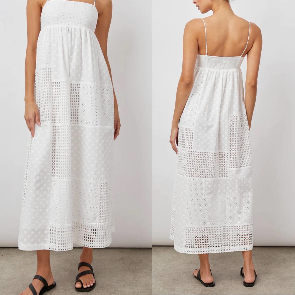 Rails White Eyelet Midi Dress